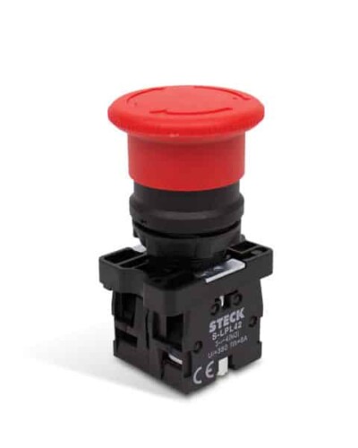 BOTON PUL RETENCION Ø40MM ROJO SLPFN1R4