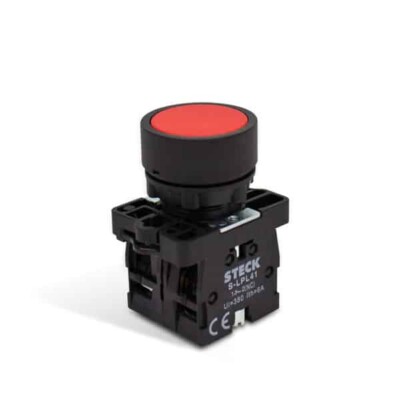 BOTON PUL ROJO PLASTICO Ø22.5MM SLPRN1