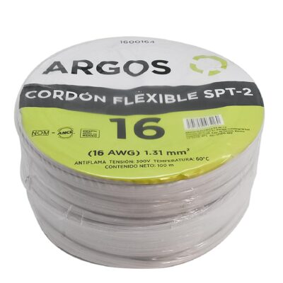 CABLE DUPLEX FLEX. SPT CAL. 16BLANCO ROLLO 100MTS - 1600164