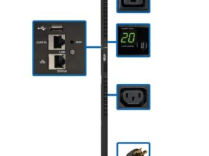 Tripp Lite PDUMV20HVNETLX PDU Controlable Monofásico de 3.2–3.8kW con Interfaz de Plataforma LX, Tomacorrientes de 200V ~ 240V (20 C13 y 4 C19), C20/L6-20P, 0U, TAA
