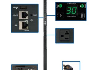 Tripp Lite PDUMNV30LX PDU Monitoreable Monofásico de 2.9kW con Interfaz de Plataforma LX, tomacorrientes de 120V (24 5-15/20R), Clavija L5-30P, vertical de 0U, TAA