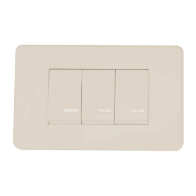 Apagador triple con placa marfil - 8840916