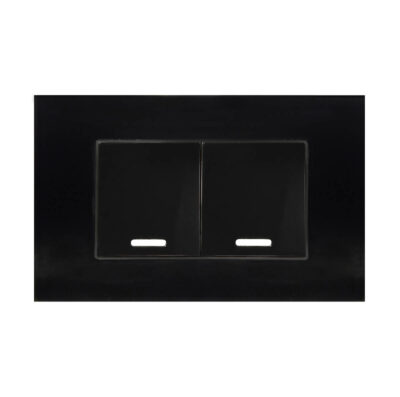 Apagador doble con placa de acrilico negra - 8843950
