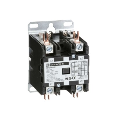 Contactor, Definite Purpose, 40A, 3 pole, 25 HP at 575 VAC, 3 phase, 208/240 VAC 60 Hz 220 VAC 50 Hz coil, open 8910DPA43V09