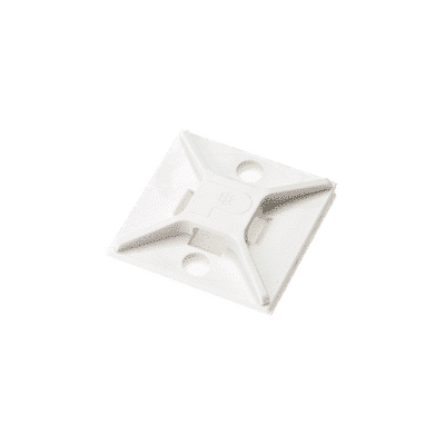 Montaje-Sujetador Para Cable de 4 Vías, con Adhesivo, 25.4 x 25.4mm (1in x 1in), Color Blanco, Uso en Interior, 1 pieza  ABM2S-A-C