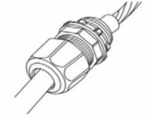 Conector glándula con contratuerca plástico de 13 mm.