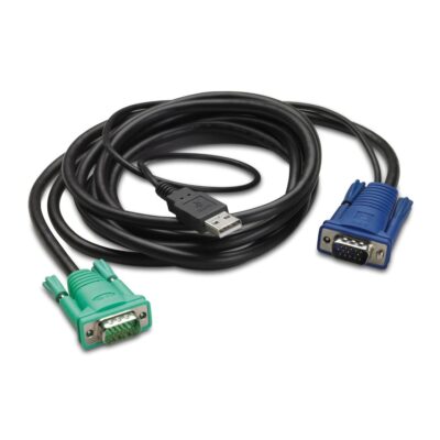 APC AP5821 1.80m Cable KVM - Extremo prinicpal: 1 x 15-pines HD-15 - Macho, 1 x USB 2.0 tipo A - Macho - Extremo Secundario: 1 x 15-pines HD-15 - Macho