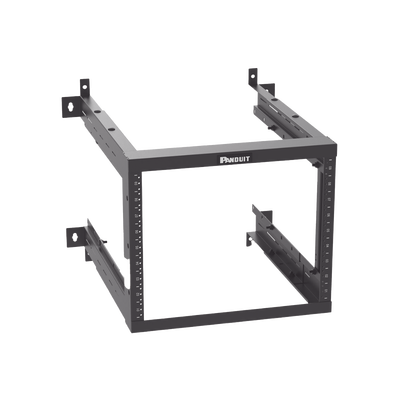 Rack PanZone® de Montaje en Pared, de 19in, Profundidad Ajustable, Rieles Numerados y Roscados #12-24, 9 UR, Color Negro AWMR9