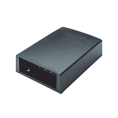 Caja de Montaje en Superficie, Con Accesorio para Resguardo de Fibra Óptica, Para 12 Módulos Mini-Com, Color Negro  CBXF12BL-AY