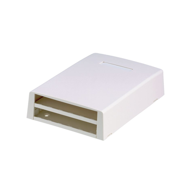 Caja de Montaje en Superficie, Con Accesorio para Resguardo de Fibra Óptica, Para 12 Módulos Mini-Com, Color Blanco   CBXF12WH-AY