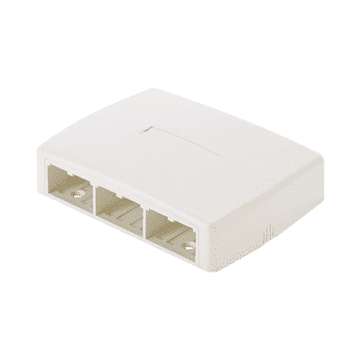 Caja de Montaje en Superficie, Para 6 Módulos Mini-Com, Color Blanco  CBXQ6WH-A