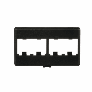 Placa de Mobiliario Modular Estándar, Salidas Para 4 Puertos Mini-Com, Color Negro  CFFP4BL