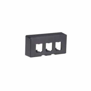 Placa de Mobiliario Modular Estándar, Salidas Para 3 Puertos Mini-Com, Color Negro  CFFPE3BL