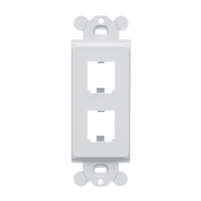Marco de Módulo Dúplex, Para Placas Frontales Estándar GFCI, Acepta 2 Módulos Mini-Com, Color Blanco          CFG2WH