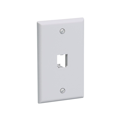 Placa de Pared Vertical Clásica, Salida Para 1 Puerto Mini-Com, Color Blanco CFP1WH