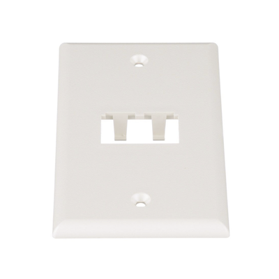 Placa de Pared Vertical Clásica, Salida Para 2 Puertos Mini-Com, Color Blanco Mate CFP2IW