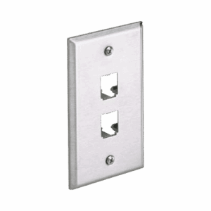 Placa de Pared Vertical, de Acero Inoxidable, Salida Para 2 Puertos Mini-Com  CFP2SY