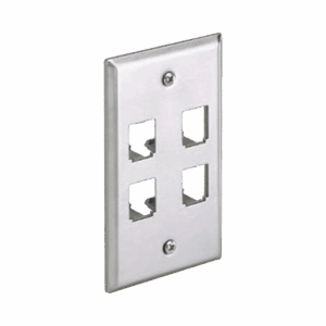 Placa de Pared Vertical, de Acero Inoxidable, Salida Para 4 Puertos Mini-Com  CFP4SY