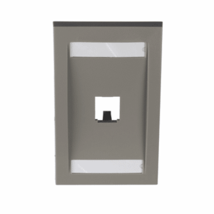 Placa de Pared Vertical Ejecutiva, Salida Para 1 Puerto Mini-Com, Con Espacios Para Etiquetas, Color Gris  CFPE1IGY