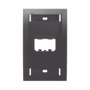 Placa de Pared Vertical Ejecutiva, Salida de 2 Puertos Mini-Com, Con Espacios Para Etiquetas, Color Negro  CFPE2BLY