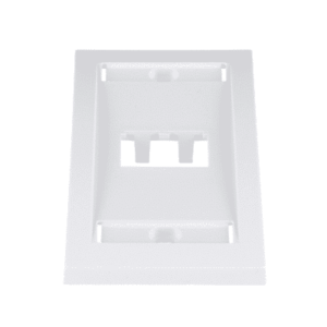 Placa de Pared Vertical Ejecutiva, Salida Para 2 Puertos Mini-Com, Con Espacios Para Etiquetas, Color Blanco  CFPE2WHY
