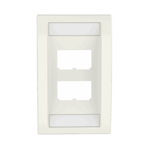 Placa de Pared Vertical Ejecutiva, Salida Para 4 Puertos Mini-Com, Con Espacios Para Etiquetas, Color Blanco Mate  CFPE4IWY
