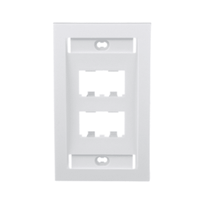 Placa de Pared Vertical Ejecutiva, Salida Para 4 Puertos Mini-Com, Con Espacios Para Etiquetas, Color Blanco  CFPE4WHY