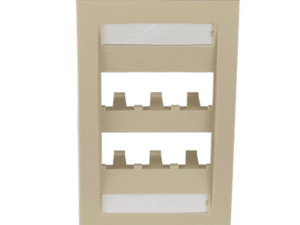 Placa de Pared Vertical Ejecutiva, Salida Para 6 Puertos Mini-Com, Con Espacios Para Etiquetas, Color Marfil  CFPE6EIY
