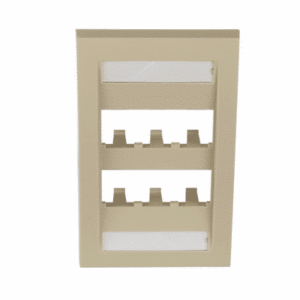 Placa de Pared Vertical Ejecutiva, Salida Para 6 Puertos Mini-Com, Con Espacios Para Etiquetas, Color Marfil  CFPE6EIY