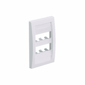 Placa de Pared Vertical Ejecutiva, Salida Para 6 Puertos Mini-Com, Con Espacios Para Etiquetas, Color Blanco Mate  CFPE6IWY