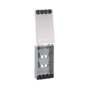 Placa de Pared Vertical, Resistente al Agua con Protección IP56, Acepta 4 Módulos Mini-Com, Color Claro  CFPWR4CL