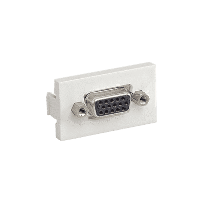 Inserto Plano de 1/3, Con Acoplador VGA Hembra-Hembra de 15 Pines, Color Blanco Mate  CHD15HDCIWY