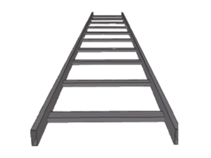 Escalera tubular, tramo recto epoxica de 1.5" de Peralte  x 12" de Ancho, tramo de 3 m, ideal para Centros de Datos  CH-ET1X12EP