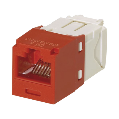 Conector Jack RJ45 Estilo TG, Mini-Com, Categoría 6, de 8 posiciones y 8 cables, Color Rojo CJ688TGRD