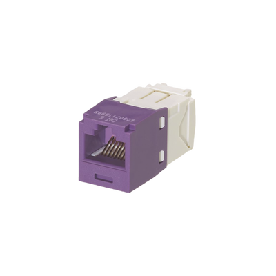 Conector Jack RJ45 Estilo TG, Mini-Com, Categoría 6, de 8 posiciones y 8 cables, Color Violeta CJ688TGVL