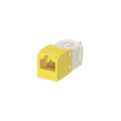 Conector Jack RJ45 Estilo TG, Mini-Com, Categoría 6, de 8 posiciones y 8 cables, Color Amarillo CJ688TGYL