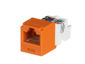 Conector Jack RJ45 Estilo TP, Mini-Com, Categoría 6, de 8 posiciones y 8 cables, Color Naranja  CJ688TPOR