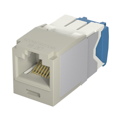 Conector Jack RJ45 Estilo TG, Mini-Com, Categoría 6A, de 8 posiciones y 8 cables, Color Gris CJ6X88TGIG