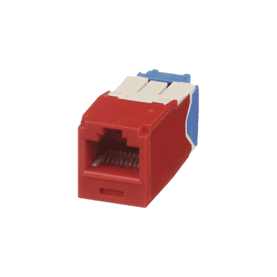 Conector Jack RJ45 Estilo TG, Mini-Com, Categoría 6A, de 8 posiciones y 8 cables, Color Rojo  CJ6X88TGRD