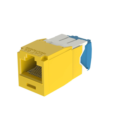 Conector Jack RJ45 Estilo TG, Mini-Com, Categoría 6A, de 8 posiciones y 8 cables, Color Amarillo  CJ6X88TGYL