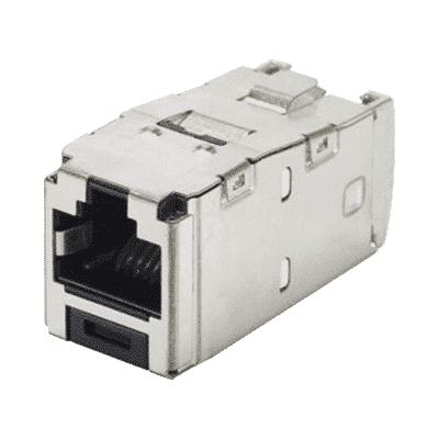 Conector Jack RJ45 Blindado, Estilo TG, Mini-Com, Categoría 6A, de 8 posiciones y 8 cables, Color Negro  CJS6X88TGY