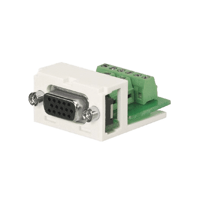 Conector sub-D de 15 Pines Tipo Atornillable, Uso en 2 Puertos Mini-Com, Color Blanco Mate  CMD15HDIWY