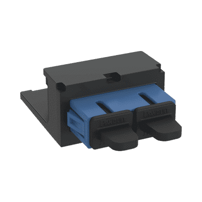 Módulo Acoplador SC Duplex, para Fibra Óptica Monomodo OS1/OS2, Tipo Mini-Com, Color Azul  CMDBUSCZBL