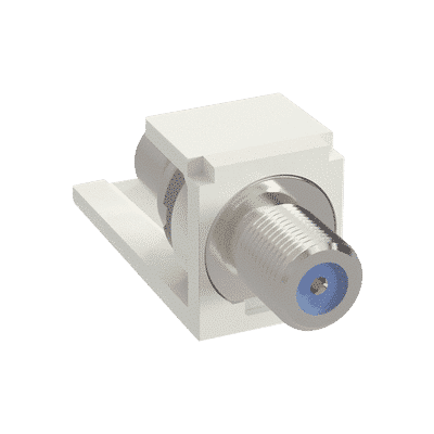 Módulo Acoplador Coaxial Tipo F, Mini-Com, de 75 Ohms, 3.0 GHz, Color Blanco  CMFWH
