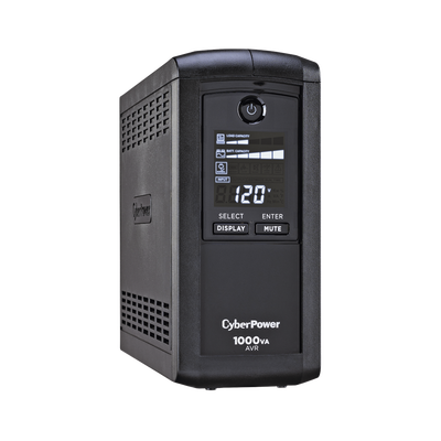 UPS de 1000 VA/600 W, Topología Línea Interactiva, Entrada 120 Vca NEMA 5-15P, Tipo Mini Torre, Con 9 Tomas NEMA 5-15R - CP1000AVRLCDA