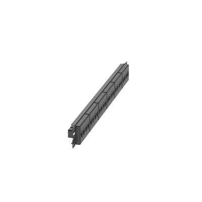Panel de Parcheo con 24 Acopladores Mini-Com, Plano, Categoría 6, de 1 UR, Color Negro   CP24688BL