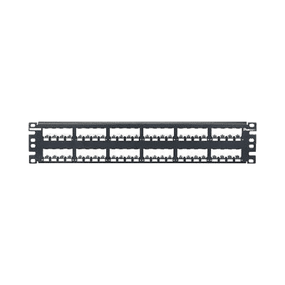 Panel de Parcheo Modular Mini-Com (Sin Conectores), Plano, Totalmente Blindado, de 48 puertos, 2UR  CP48BLY