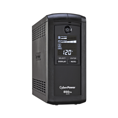 UPS de 850 VA/510 W, Topología Línea Interactiva, Entrada 120 Vca NEMA 5-15P, Tipo Mini Torre, Con 9 Tomas NEMA 5-15R :CP850AVRLCDA