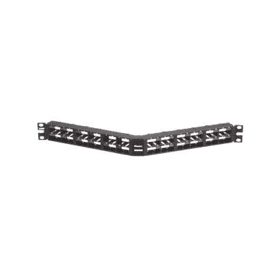Panel de Parcheo Modular Mini-Com (Sin Conectores), Angulado, Sin Blindaje, Alta Densidad, de 48 puertos, 1UR  CPPA48HDWBLY