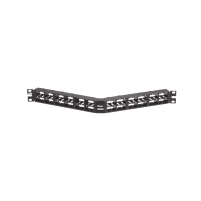 Panel de Parcheo Modular Mini-Com (Sin Conectores), Angulado, Sin Blindaje, Alta Densidad, de 48 puertos, 1UR  CPPA48HDWBLY